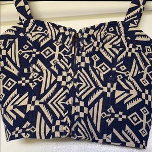 Urban Outfitters Staring At Stars Zipper Crop Top